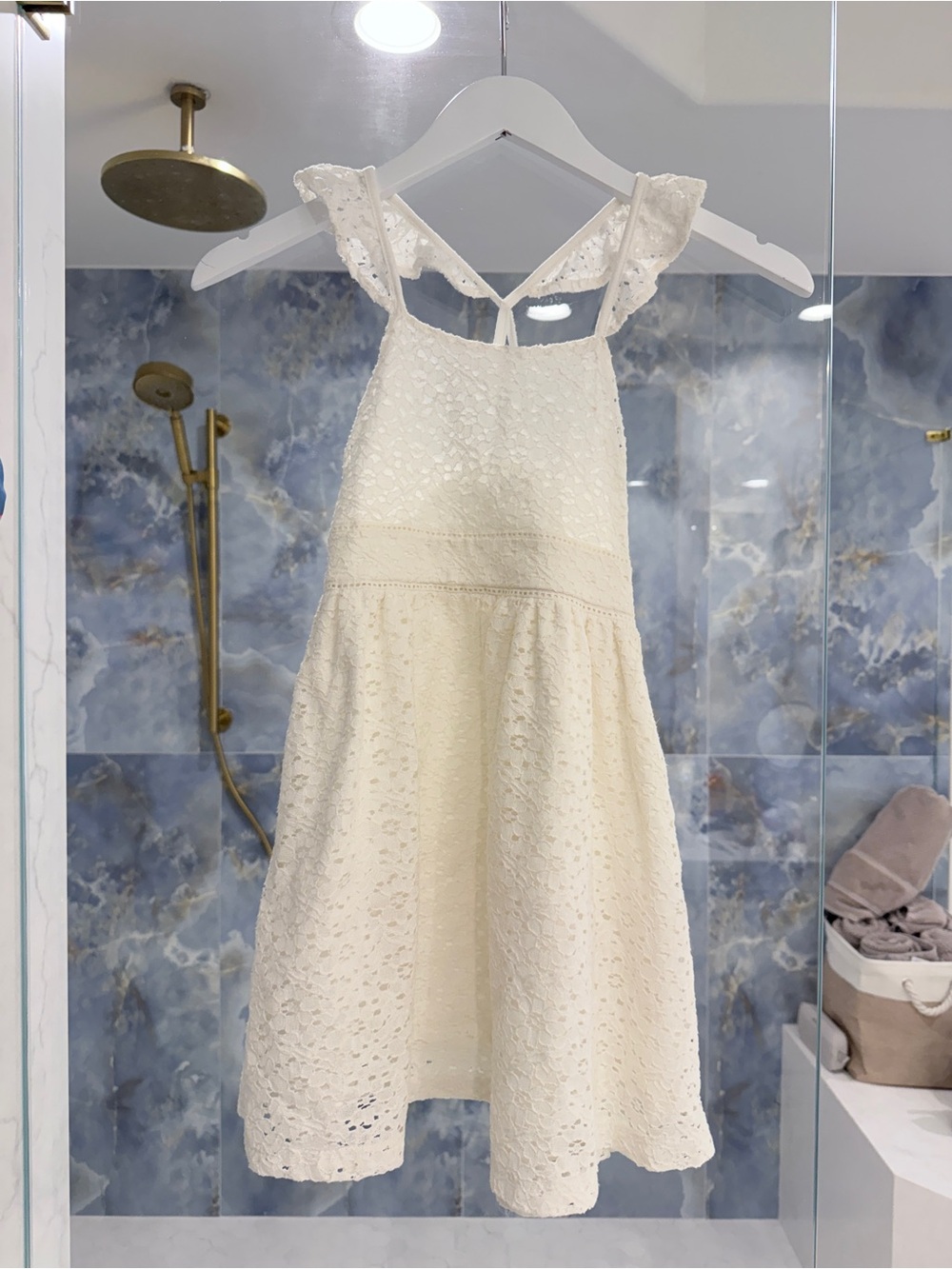 Zara Cream Lace Sundress girls size 7 EUC